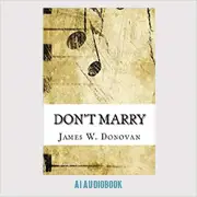 Audiobook cover with a red crossed-out wedding ring symbol, indicating not to marry the audiobook.