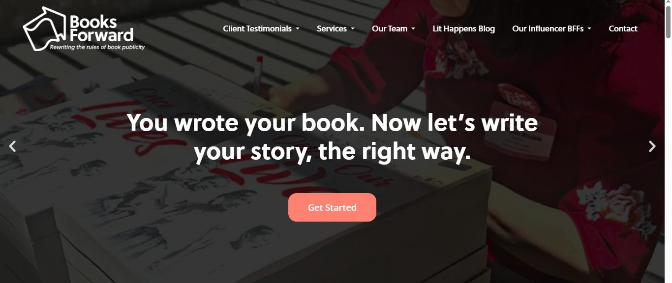 Books Forward website - book publicity agency