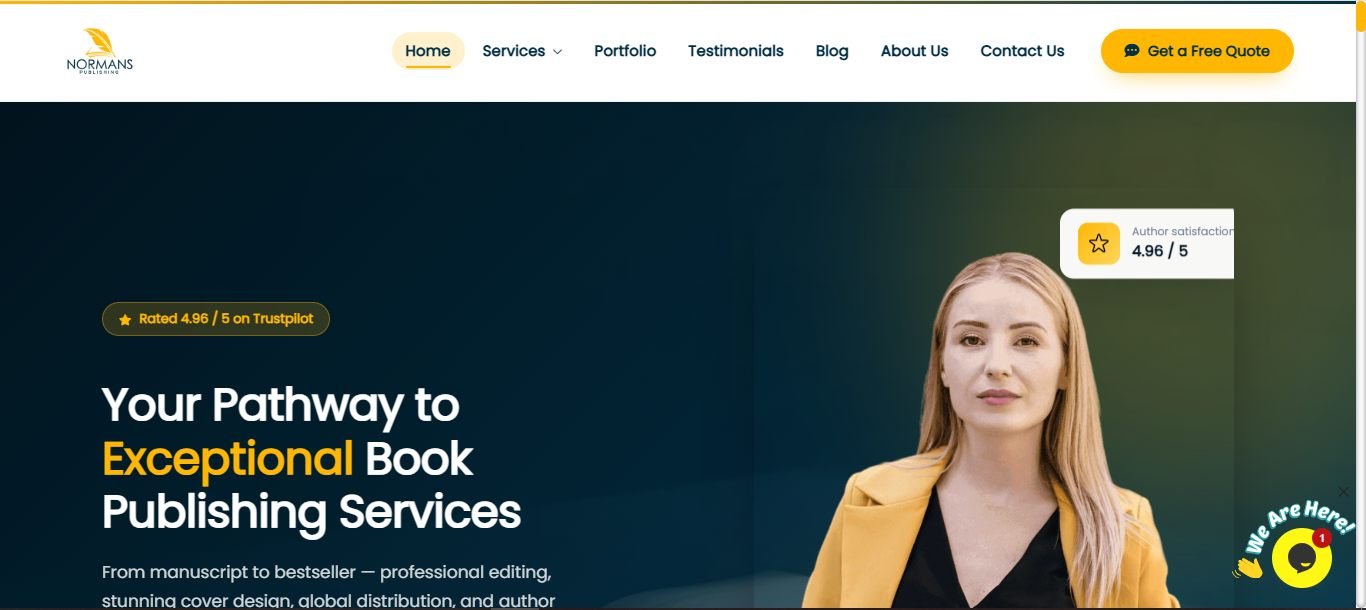 Normans Publishing website - book publishing and marketing services