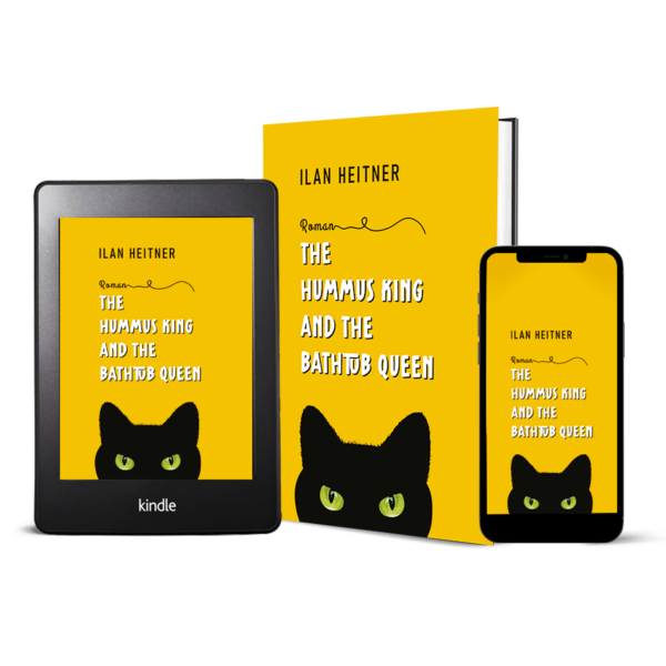 A cat, a king, and a partner gathered around an eBook, sharing a moment of curiosity and companionship.