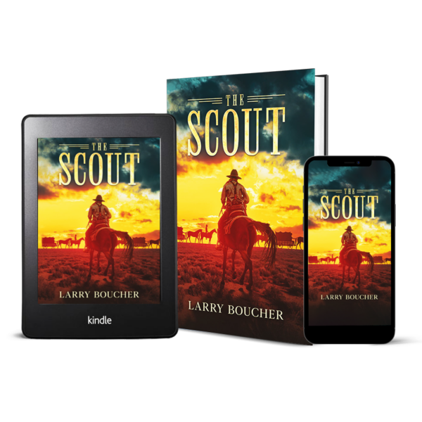 An image showcasing both the scout ebook and paperback editions side by side on a wooden table.